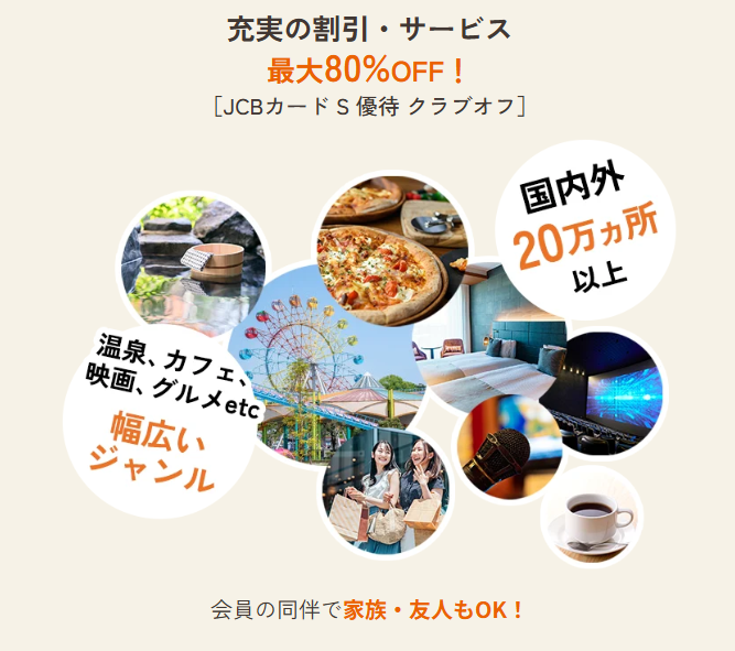 優待割引の対象となる施設やサービス