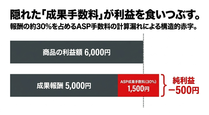 隠れた「成果手数料」が利益を食いつぶす