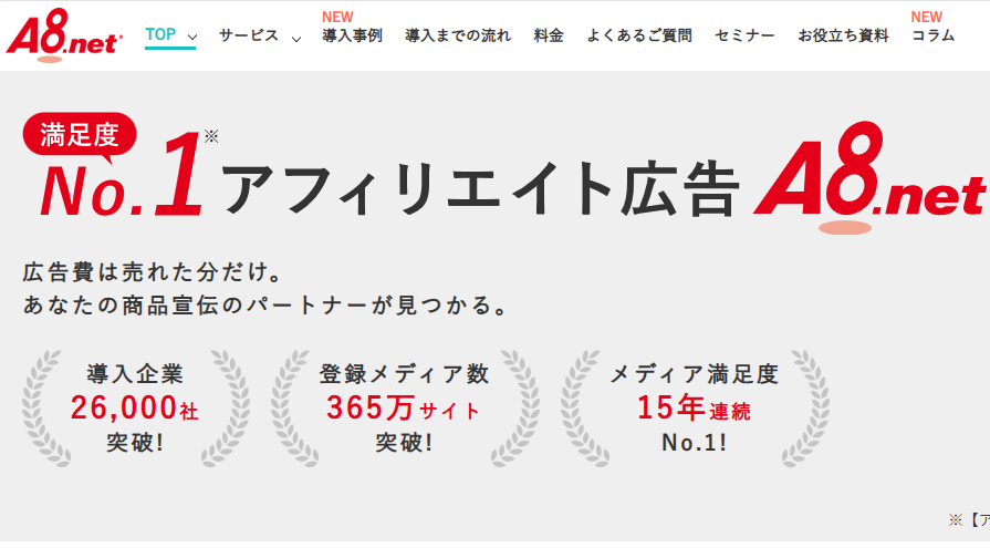 個人事業主が使える「A8.net」