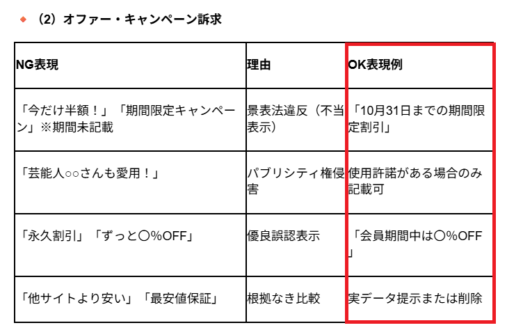 何がOKかも書いておく