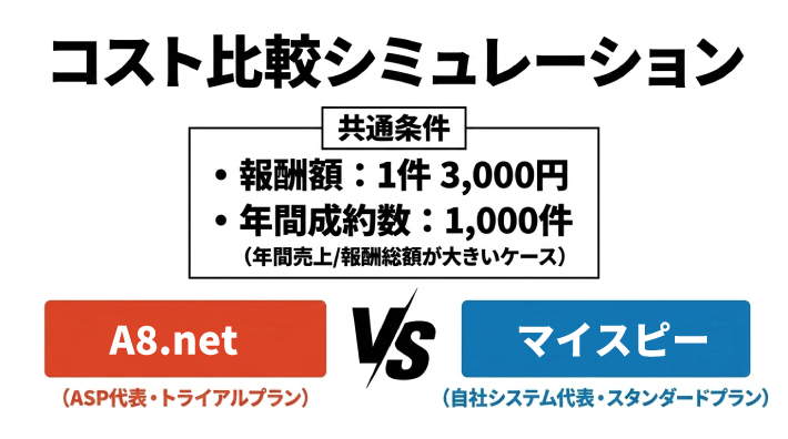 アフィリエイト広告を出すのにかかる費用の例